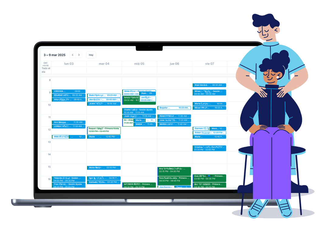 Calendario de citas online en laptop